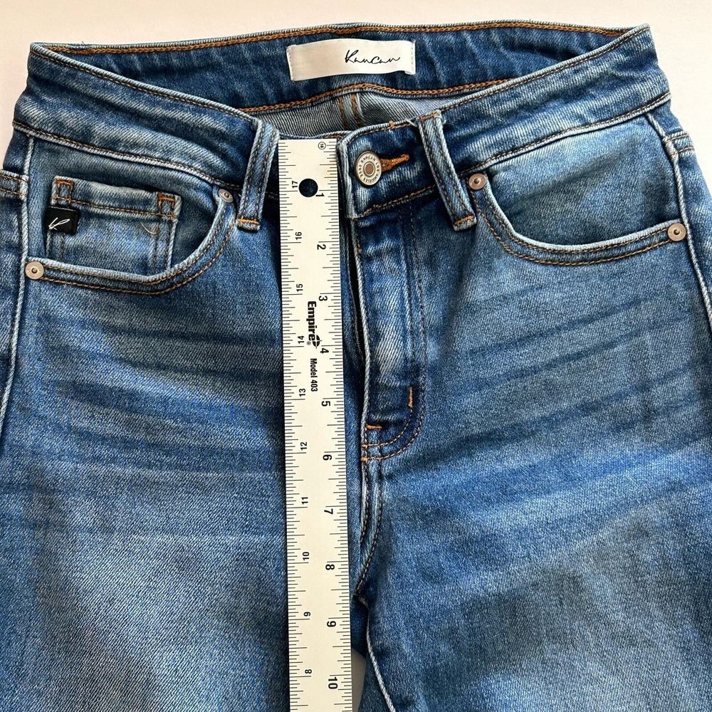 Kancan Womens Jeans 5/26 Blue Audrina Mid Rise Ankle Skinny Jeans Fringe‎ Y2K - Picture 12 of 14